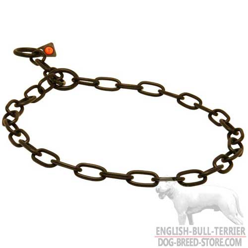 Stylish Black Stainless Steel Bull Terrier Fur Saver with Small Links