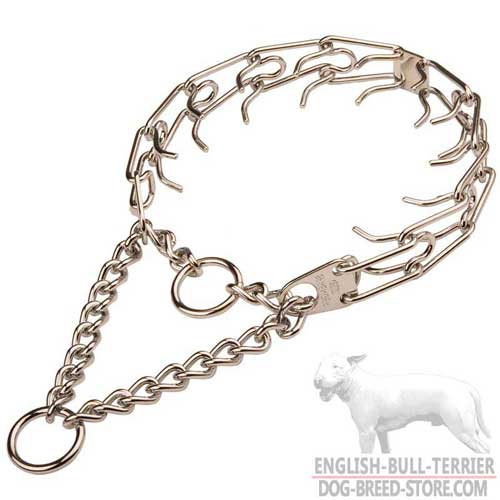 Training Chrome Plated Dog Pinch Collar with Prongs