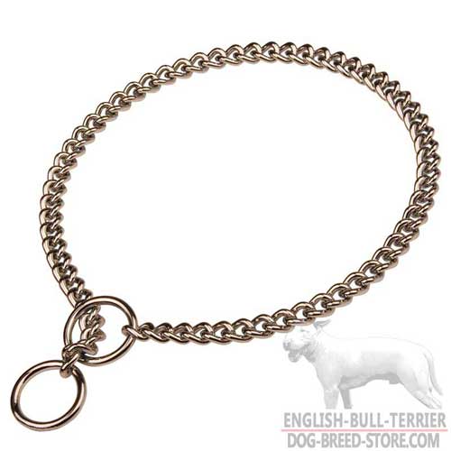 Chrome Plated Rustproof and Corrosion Resistant English Bull Terrier Choke Collar