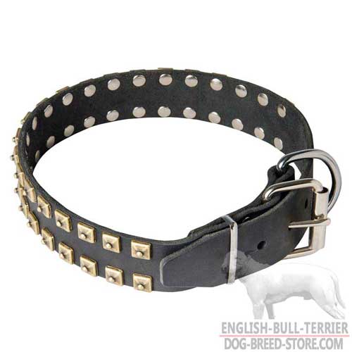 Solid Fittings On Extra Wide Leather Dog Collar