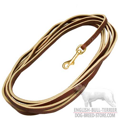 Extra Long Durable Leather Dog Leash For Bull Terrier Training, Tracking and Patrolling