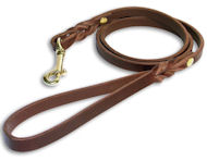 Best Bull Terrier Braided Leather Dog Lead 3/4 inch(2cm), 180 cm