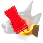 French Linen Bull Terrier Puppy Bite Tug with Handle for Training