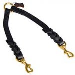 Braided Leather Bull Terrier Coupler for Walking 2 Dogs