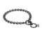 "Fur Protector" Black Stainless Steel English Bull Terrier Choke Collar - 1/6 inch (4 mm) wire diameter
