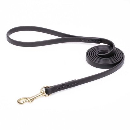 Black Biothane English Bull Terrier Leash for Walking, Tracking
