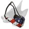 Handpainted Leather Bull Terrier Muzzle with USA Flag