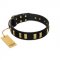 "Glorious Night" FDT Artisan Decorated Black Leather English Bull Terrier Collar