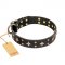 'A La Mode' FDT Artisan Handmade Black Leather English Bull Terrier Collar
