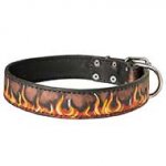 Handcrafted Leather Bull Terrier Collar With Painting