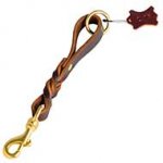 Braided Short Leather Bull Terrier Leash