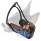 Fashionable Walking Leather Bull Terrier Muzzle with Blue Flames