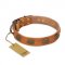"Magic Amulet" FDT Artisan Tan Leather English Bull Terrier Collar with Oval Studs