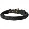 Braided Leather Bull Terrier Collar for Training
