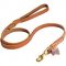 Professional Braided Leather Bull Terrier Leash with Brass Snap Hook