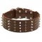 Extra Wide Designer Leather Bull Terrier Collar