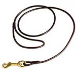 Delicate Leather Bull Terrier Leash With Brass Snap Hook