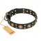 'Baroque Chic' FDT Artisan Studded Black Leather Bull Terrier Dog Collar