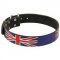 English Bull Terrier Leather Dog Collar Special Edition with UK Flag