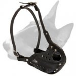 Police Leather Bull Terrier Muzzle for Working Dogs