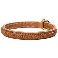 Braided Design Leather Bull Terrier Choke Collar