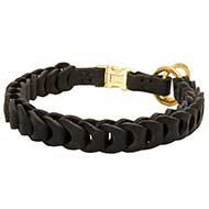 Stylish Braided Leather Bull Terrier Choke Collar with Quick Release Buckle