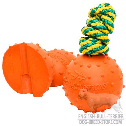 Rubber Bull Terrier Ball with Strong String