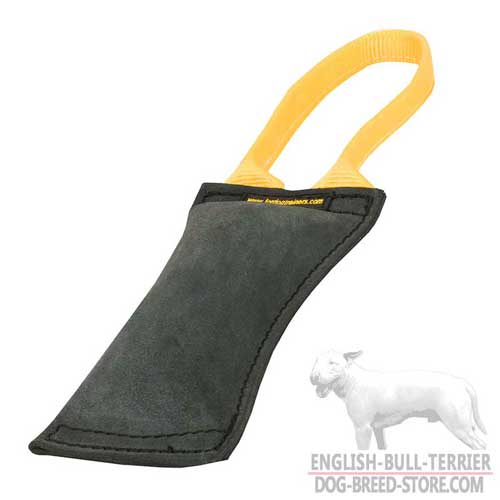 Leather Dog Bite Tug for Bull Terrier Training with One Handle