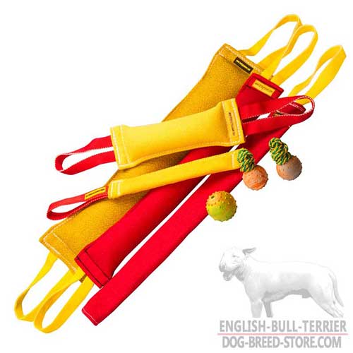 Special Set of French Linen Bull Terrier Bite Tugs for Effective Training
