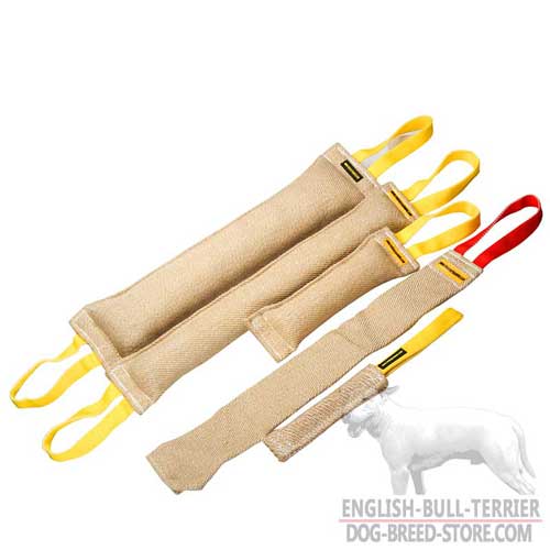 Set of Super Strong Jute Dog Bite Tugs for Bull Terrier Training Sessions