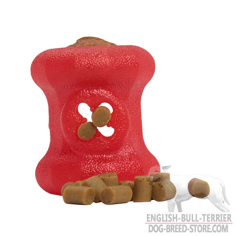 Rolling Feeder Bull Terrier Dog Treat Dispenser, Large Size [TT29