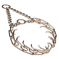 Chrome Plated Bull Terrier Pinch Prong Collar for Training