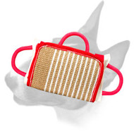 English Bull Terrier Jute Cover ''Biting Jaws'' Pillow English Bull Terrier Jute Cover ''Biting Jaws'' Pillow