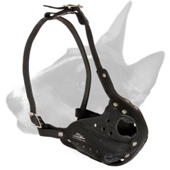 Police Leather Bull Terrier Muzzle for Working Dogs Police Leather Bull Terrier Muzzle for Working Dogs