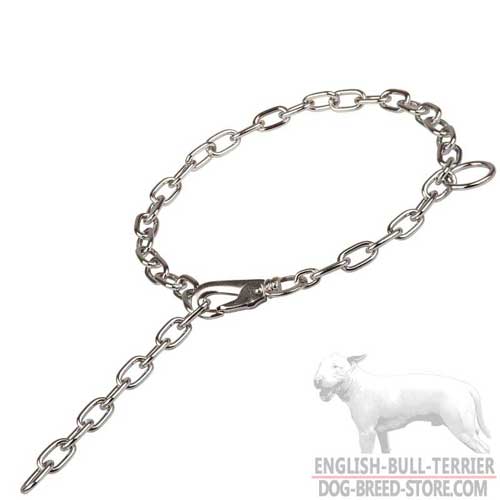 Chrome Plated Bull Terrier Fur Saver with Strong Snap Hook