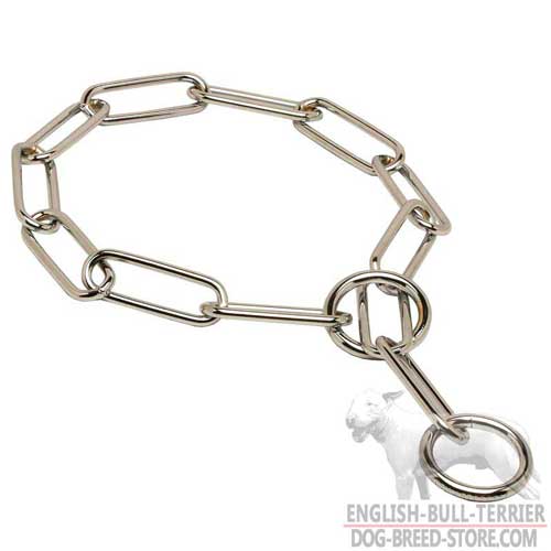 Chrome Plated Bull Terrier Fur Saver with Smooth Large Links