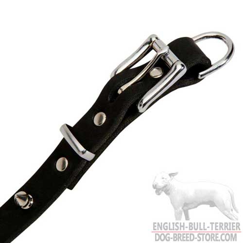 Rust Proof Nickel Plated Hardware of Spiked Leather Dog Collar