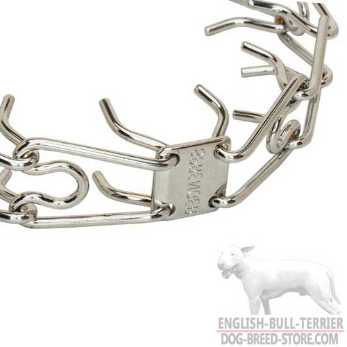 Rustless Chrome Plated Pinch Prong On Solid Dog Collar