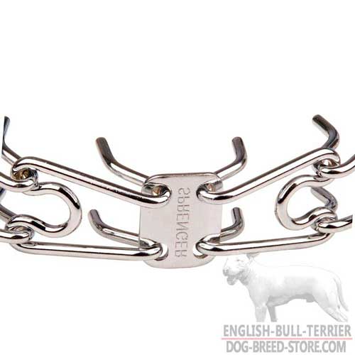 Strong Prongs on Chrome Plated Dog Pinch Collar for Walking