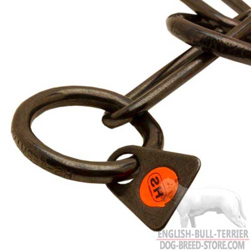 Red HS Tag on Solid Stainless Steel Bull Terrier Fur Saver