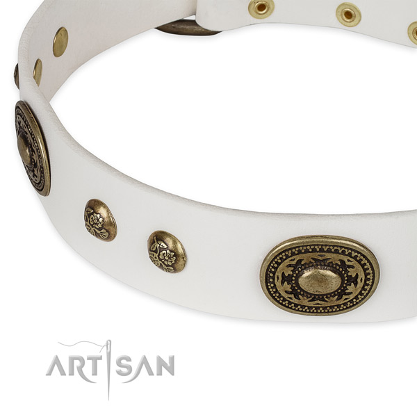 Handmade full grain natural leather collar for your attractive canine