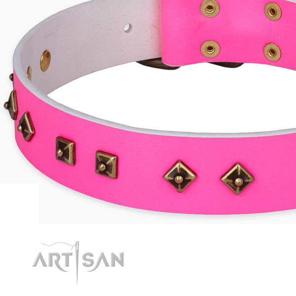 Handmade full grain leather collar for your beautiful doggie