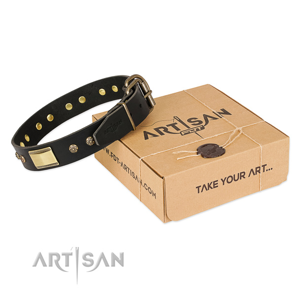 Top quality natural leather collar for your beautiful dog