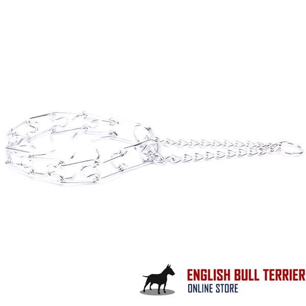 Top-rate chrome plated steel prong collar for obedience training