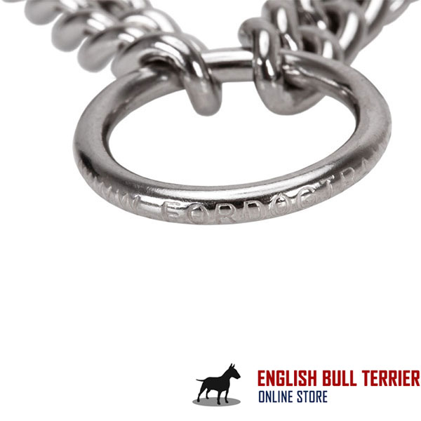 High quality chrome plated prong collar for badly behaved dogs