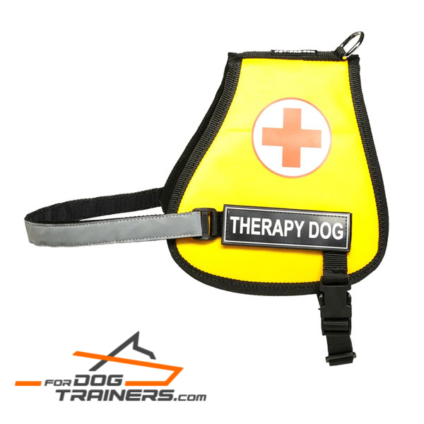 Durable Yellow Dog Vest with Patches