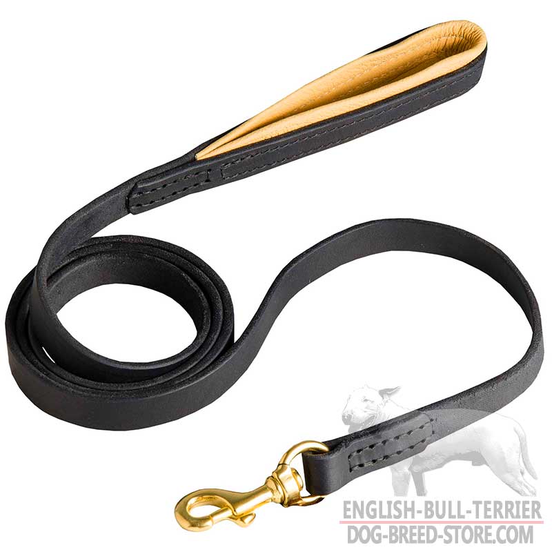 Soft High Quality Leather Bull Terrier Leash