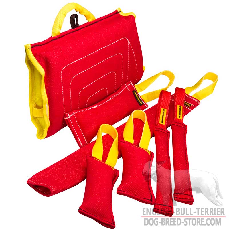 Bull Terrier Bite Tugs Set of 7 Dog Items for Puppy Training - Click Image to Close