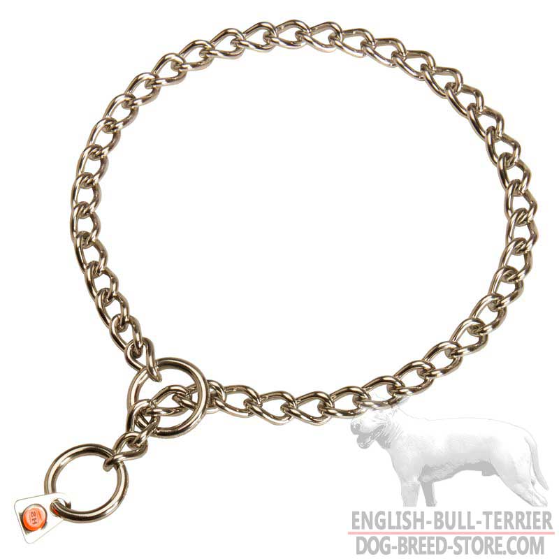 Herm Sprenger Stainless Steel Bull Terrier Choke Collar with Red Quality Label