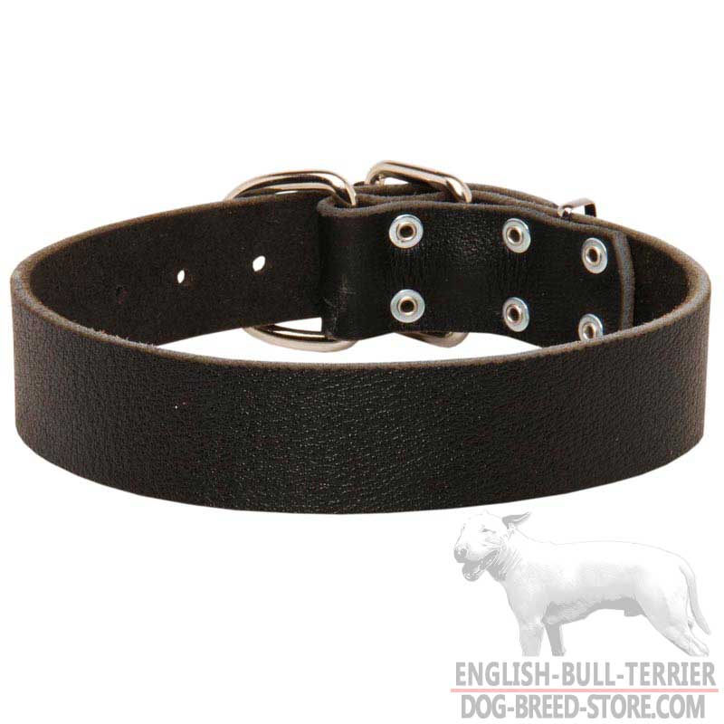 Simple Design Wide Leather Bull Terrier Collar